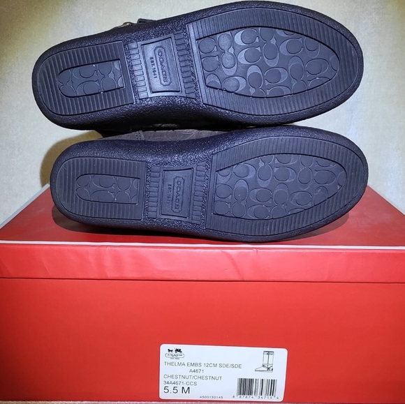 Coach EMBS Suede Chestnut size 5.5 M - Picture 6 of 9